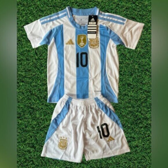 Other - MESSI ARGENTINA Jersey, Shorts Set NWT Home Champion Version 2024 kids